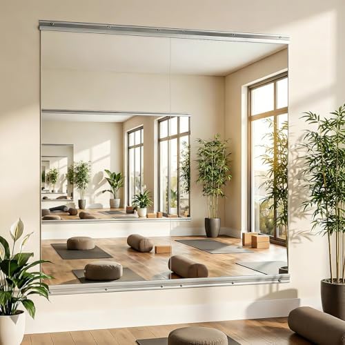 VooBang Home Gym Mirror 2 PCS 30"×55", Frameless Wall Mirror Full Length by VooBang