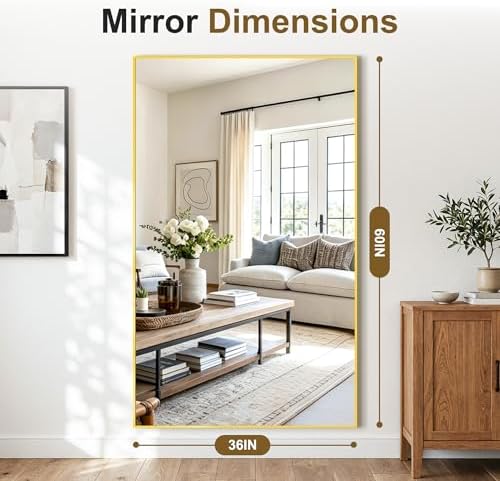 Bathroom Vanity Mirror for Over Sink, 60x36 Inch Matte Gold Mirror - Image 7