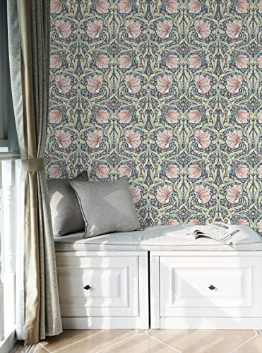 HAOKHOME William Morris Style Peel and Stick Wallpaper Floral Terracotta - Image 5