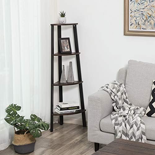 VASAGLE 4-Tier Corner Shelf Stand, Modern Ladder Shelf - Image 3