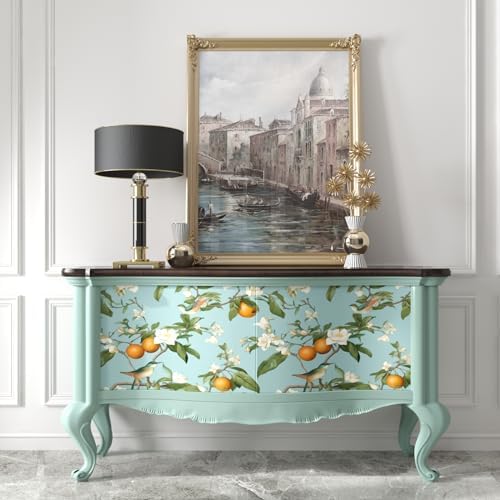 Laatse Vintage Blue Bird Floral Botanical Wallpaper 17.5"x78.7" - Image 2