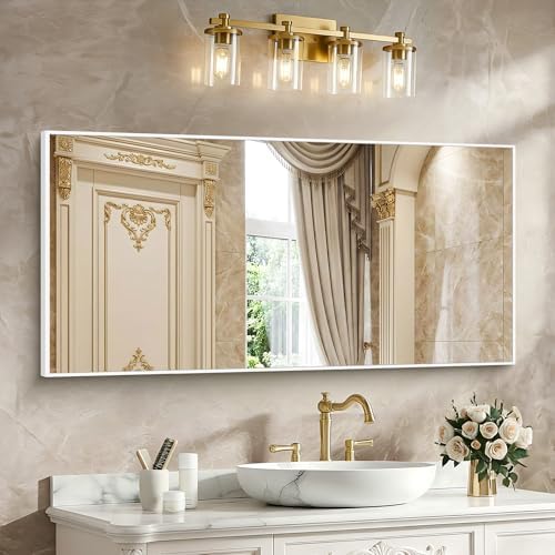 BONEWEI White Bathroom Mirror, 24x48 inch Wall Mirror - Image 2