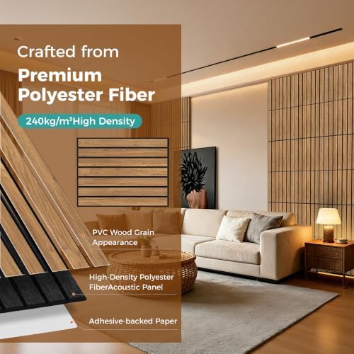 TO-TH 12 Pack Sound Panels Self-Adhesive Noise Absorbing Panel, Rustic Teak - Image 2