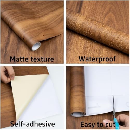 Wood Contact Paper Peel and Stick Thicken Vintage Wood Grain Wallpaper - Image 3