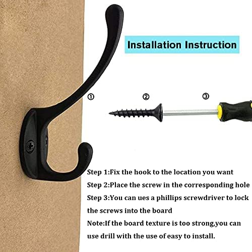 IBosins 30 Pack Heavy Duty Utility Black Dual Coat Hooks - Image 3