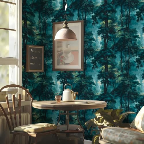 Misty Forest Landscape Peel and Stick Wallpaper Self Adhesive 17.72" x 236.21'' - Image 2