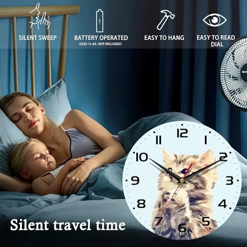 Wall Clock, 10 Inch Silent Non-Ticking Home Kitchen Decor, Battery Operated - Image 5