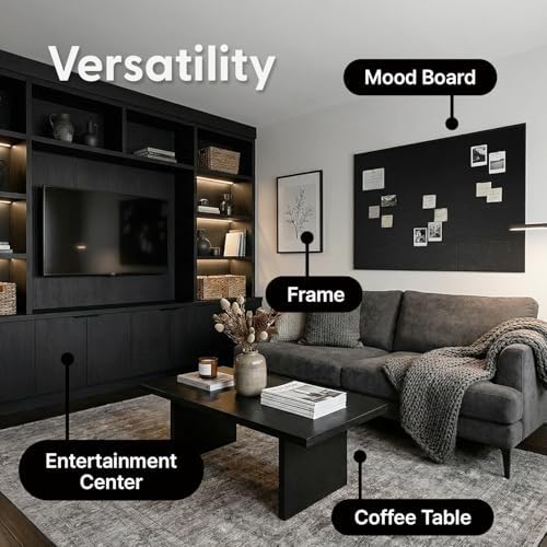 Matte Black Wood Grain Contact Paper 17.3" x 118" Thick Vinyl Removable Peel - Image 4