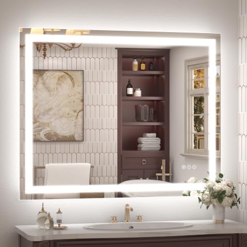 40x32 Inch LED Lighted Bathroom Vanity Mirror by CHARMOR