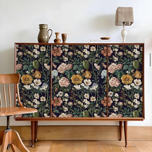 Livebor Floral Peel and Stick Wallpaper Floral Contact Paper 16.9"x196.8" - Image 3