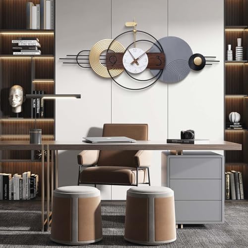 50x22 Inch Decorative Wall Clock Battery Operated Silent Non-Ticking - Image 5