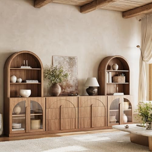 BELLEZE Bijou 126" Wall Unit 6-Piece Modular TV Stand - Image 4