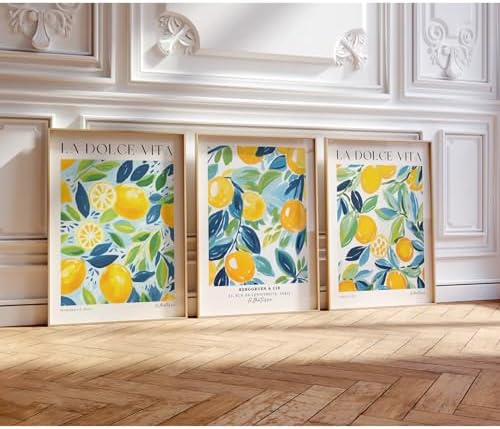 Tanmart Lemon Wall Art Decor Kitchen Canvas Wall Art Pictures Fruit Wall Art - Image 3