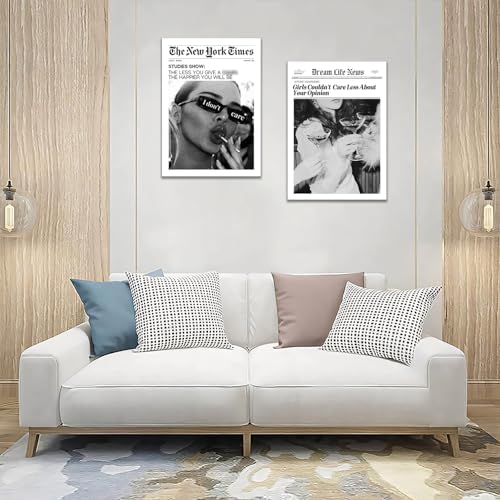 Trendy The New York Times Wall Art 12x16in Framed, Retro Trendy Cocktail Girly - Image 5