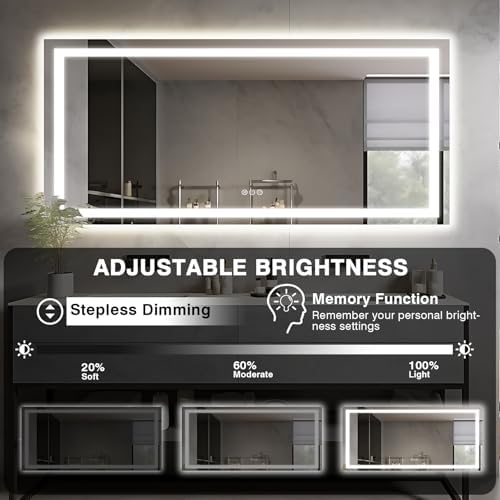 EchosLife Large 84"x40" Light up Bathroom Mirror - Image 6
