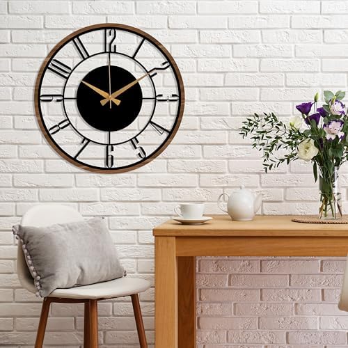 Metal Large Wall Clock, Silent Battery Operated Clocks - Image 4