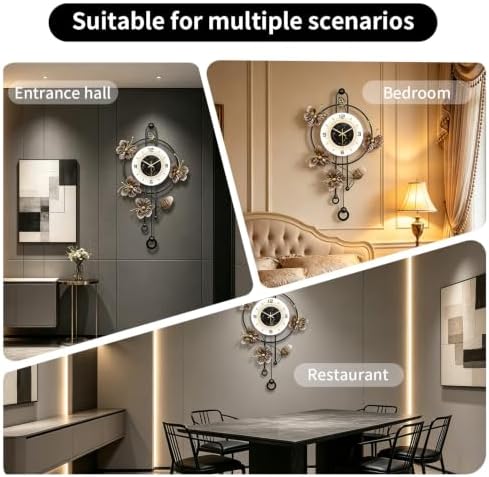 Large Wall Clock Silent Quartz Pendulum Modern Wall Decor 18.8x29.5in - Image 5