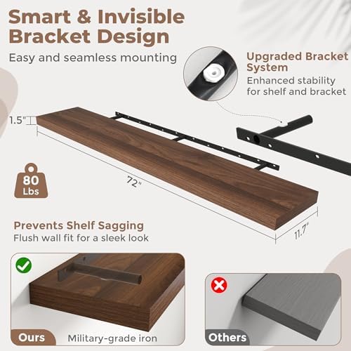 72 Inch Floating Shelves for Wall - Image 3