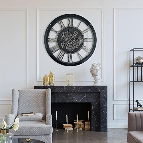 27 Inch Moving Gear Wall Clock, Oversized Wall Clocks, Clock Living Room Decor - Image 6