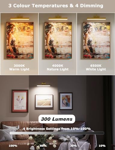 13" Wireless Picture Lights for Wall, Rechargeable Art Light - Image 2