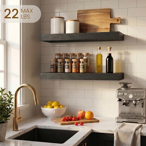 Dreamland Black Floating Shelves, Wall Mounted Shelves - Image 2