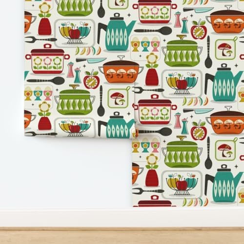 Spoonflower Kitchen Vintage Peel and Stick Removable Wallpaper - Image 4