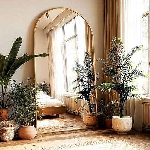 KOMCOTE Full Length Floor Mirror, 91x46 Inch Oversized Arched Standing Mirror - Image 5