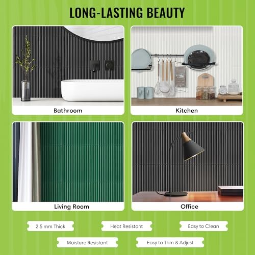 Select 5 Pack Peel and Stick Backsplash Tiles, Vinyl Self Adhesive Back - Image 3