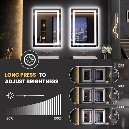 LOAAO 20"X28" LED Bathroom Mirror - Image 3