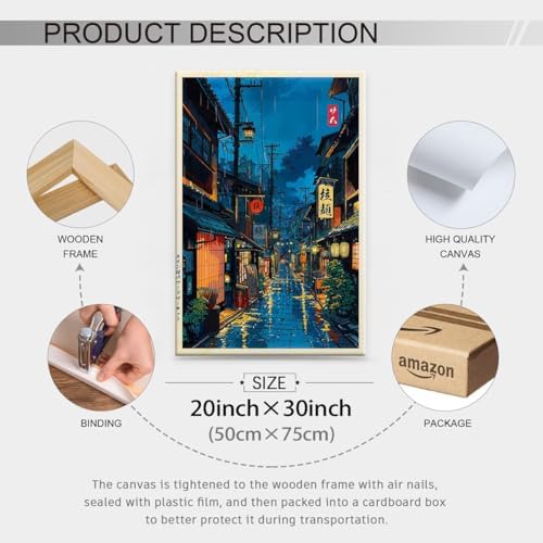 Framed Japanese Wall Art 20x30in Vintage Tokyo Tea House Poster Modern Japan - Image 2