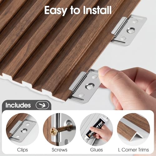 WPC Acoustic Slat Wall Panels 8-Pack 96'' x 6'' - Image 6
