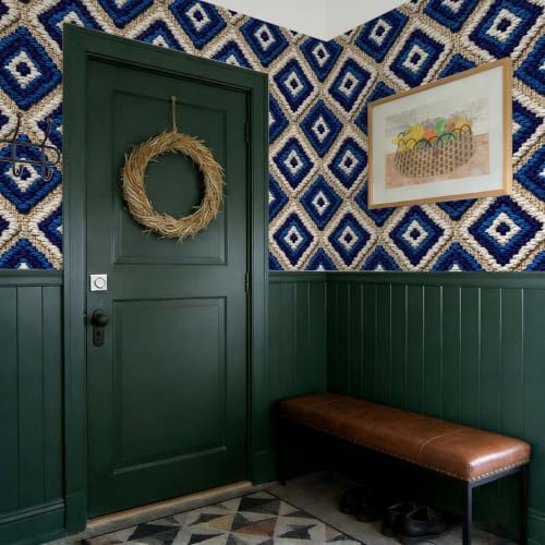 Stickorama Boho Tufted Textured Geometric Fabric Peel and Stick Wallpaper Self - Image 7