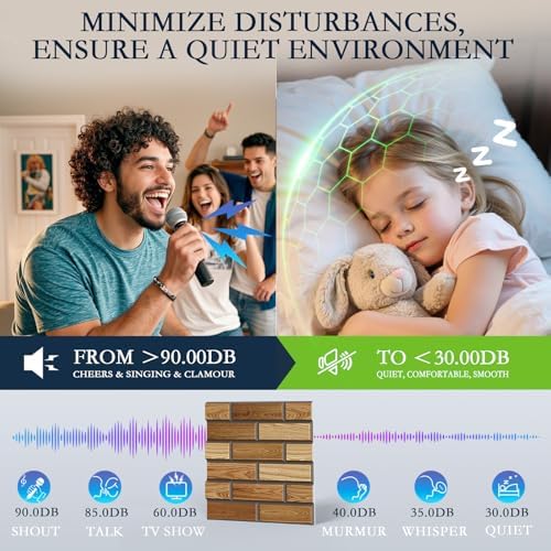 ArtVivid 12Pack Acoustic Panels, Brick Pattern Sound Proof Panels - Image 4