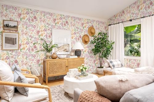 Heroad Peel and Stick Wallpaper Floral Wallpaper Pink Contact Paper - Image 6