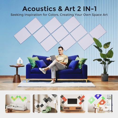 12 Pack Self-Adhesive Acoustic Panels, 2nd Generation Sound Absorbing Panel - Image 5