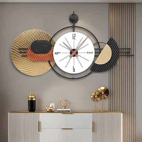 34x19 Inch Large Modern Decorative Wall Clock, Silent Non-Ticking Battery - Image 3