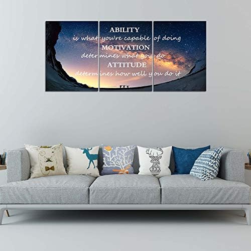 3 Panels Successful Inspirational Posters Quotes Wall Art Ability Modern - Image 3