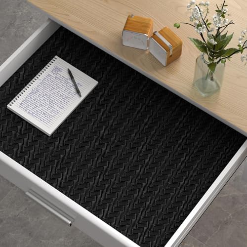Decotalk Textured Wallpaper Black 17.7"x200" Grasscloth Wallpaper Textured - Image 5