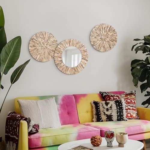 Boho Mother of Pearl Decorative Wall Mirror - Image 4