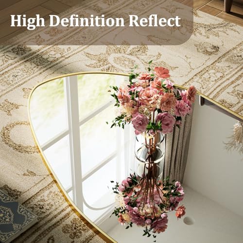 Abstract Decorative Mirror Full Length Mirror 67"x24" Matte Gold - Image 2