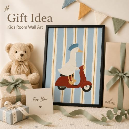 Framed Cute Duck Canvas Wall Art, Funny Animal Picture Wall Decor - Image 3