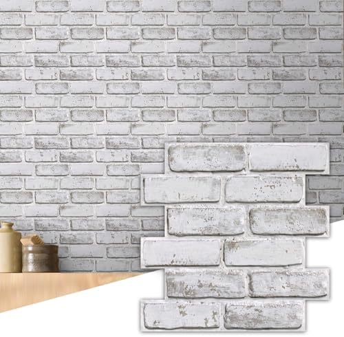 Commomy Brick Peel and Stick Tile 10 pcs 11.8"x 11.8"for Wall Decor by CommomyDecor