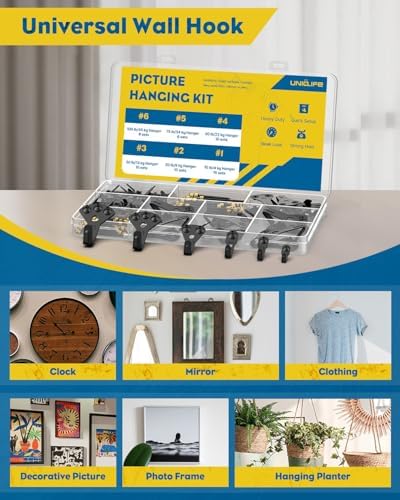Uniclife 152 Pcs Picture Hanging Kit, 10 lb, 20 lb, 30 lb, 50 lb, 75 lb - Image 6