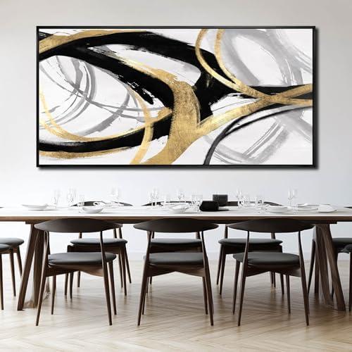 Large Canvas Wall Art Room Decor Framed Wall Art Abstract Line Paintings Home - Image 6