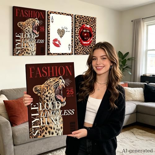 FTHMTN 3pcs Trendy Cheetah Wall Art - Image 4