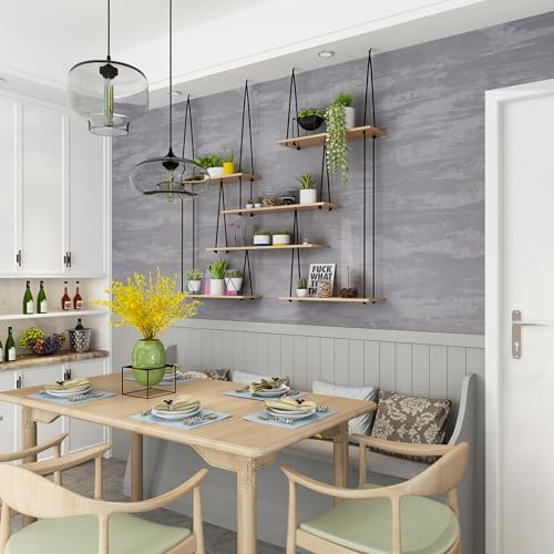 TOTIO Silver Grey Stained Plaster Wallpaper Peel and Stick Modern Industrial - Image 5