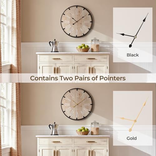 Vantic Farmhouse 24 Inch Wood Roman Large Wall Clock - Image 5