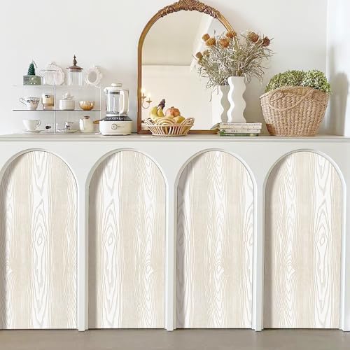 White and Gold Wood Contact Paper 17.3"x80" Peel and Stick Wallpaper - Image 7