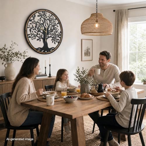 Micasso Large Wall Clocks Decorative: 35 Inch Tree of Life Battery Operated - Image 5