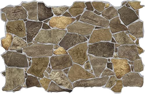 Dundee Deco 3D Wall Panels Faux Stone PVC Brown, 3.2 ft X 2.1 ft, Interior - Image 3